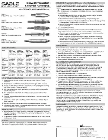 Air Motors & Prophy Handpieces